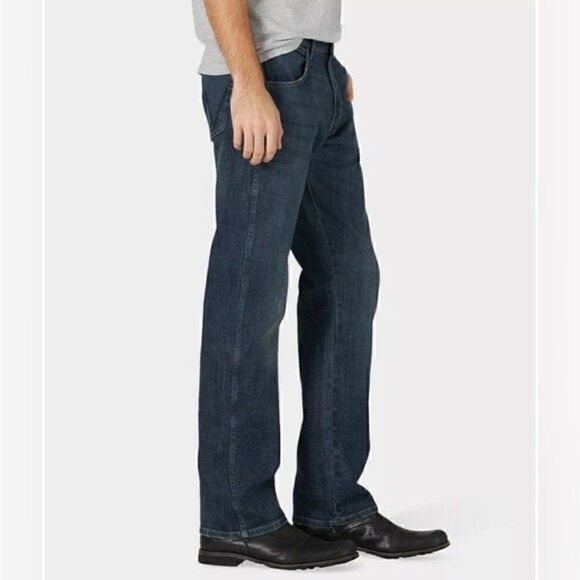New WRANGLER Men's Wrangler Legacy Straight-Leg Slim Straight Jeans blue 33W/32 - Picture 4 of 8